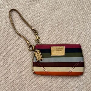 Coach Multicolor Striped Wristlet